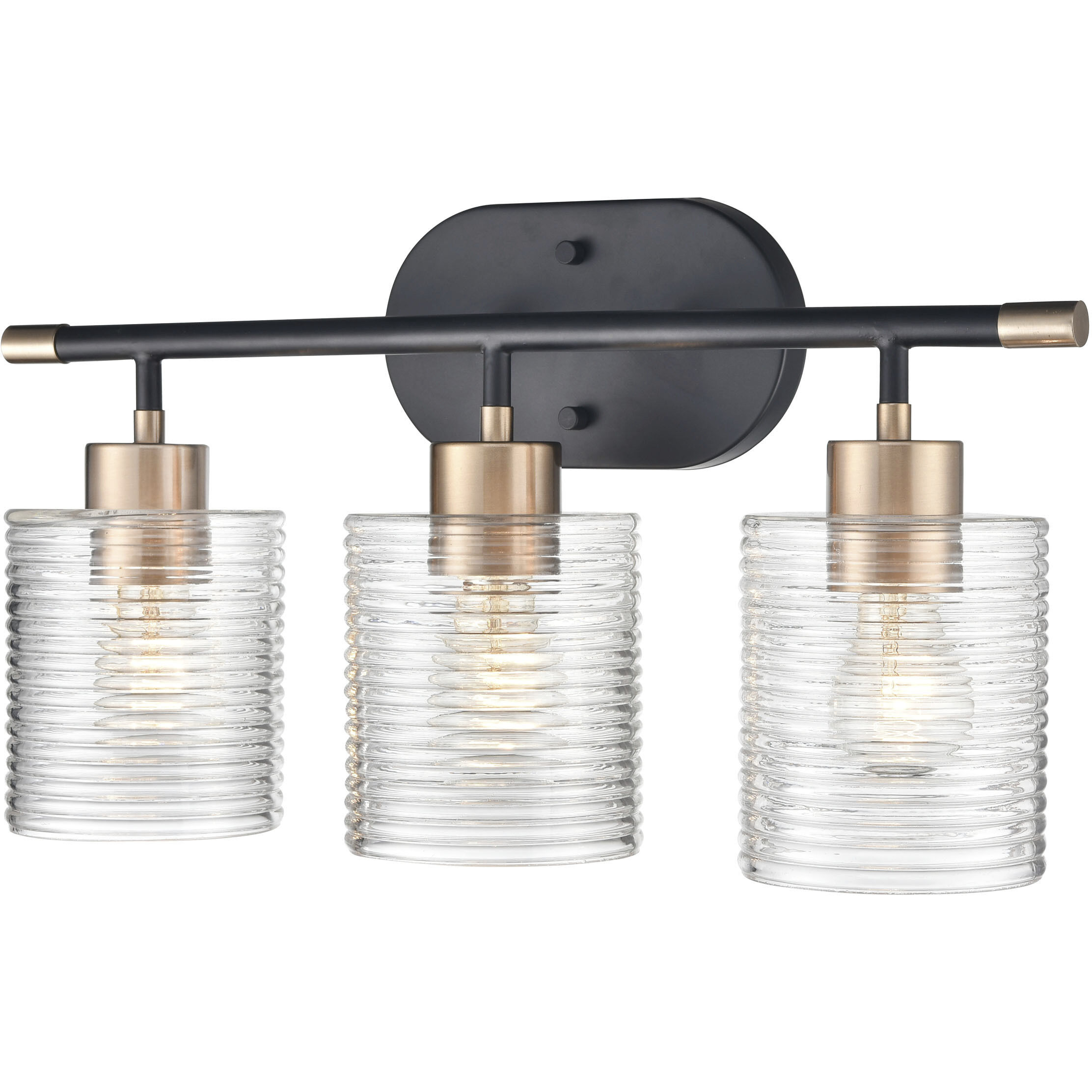 Renitta 3 Light 20.25 inch Matte Black/Modern Gold Bathroom Vanity Light Wall Light